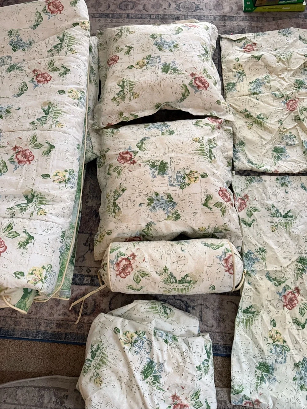 Vintage Sheridan Australia Reversible King Comforter Bedding Set – Floral Garden